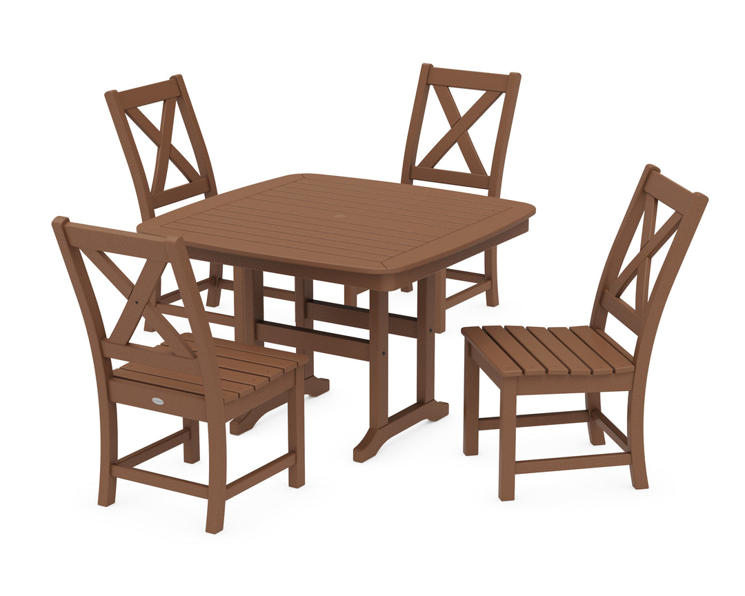POLYWOOD® Braxton Side Chair 5-Piece Dining Set with Trestle Legs