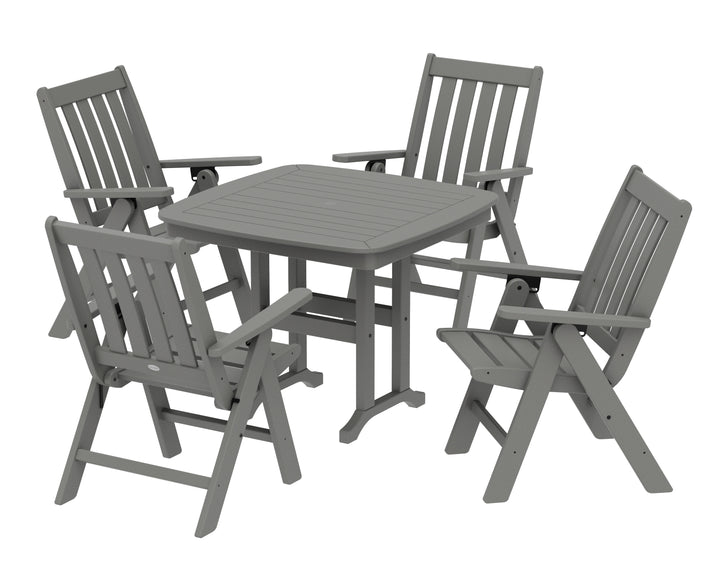 POLYWOOD® Vineyard Folding Chair 5-Piece Dining Set