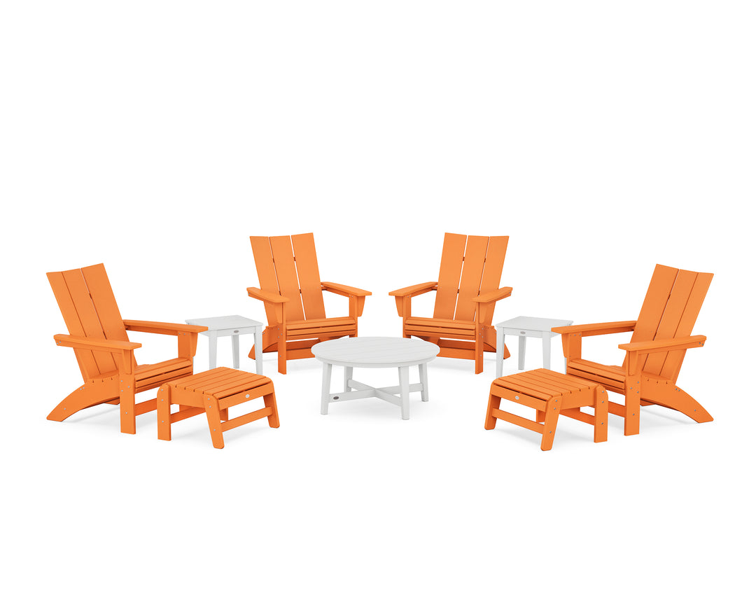 POLYWOOD® Modern Grand Adirondack 9-Piece Conversation Set