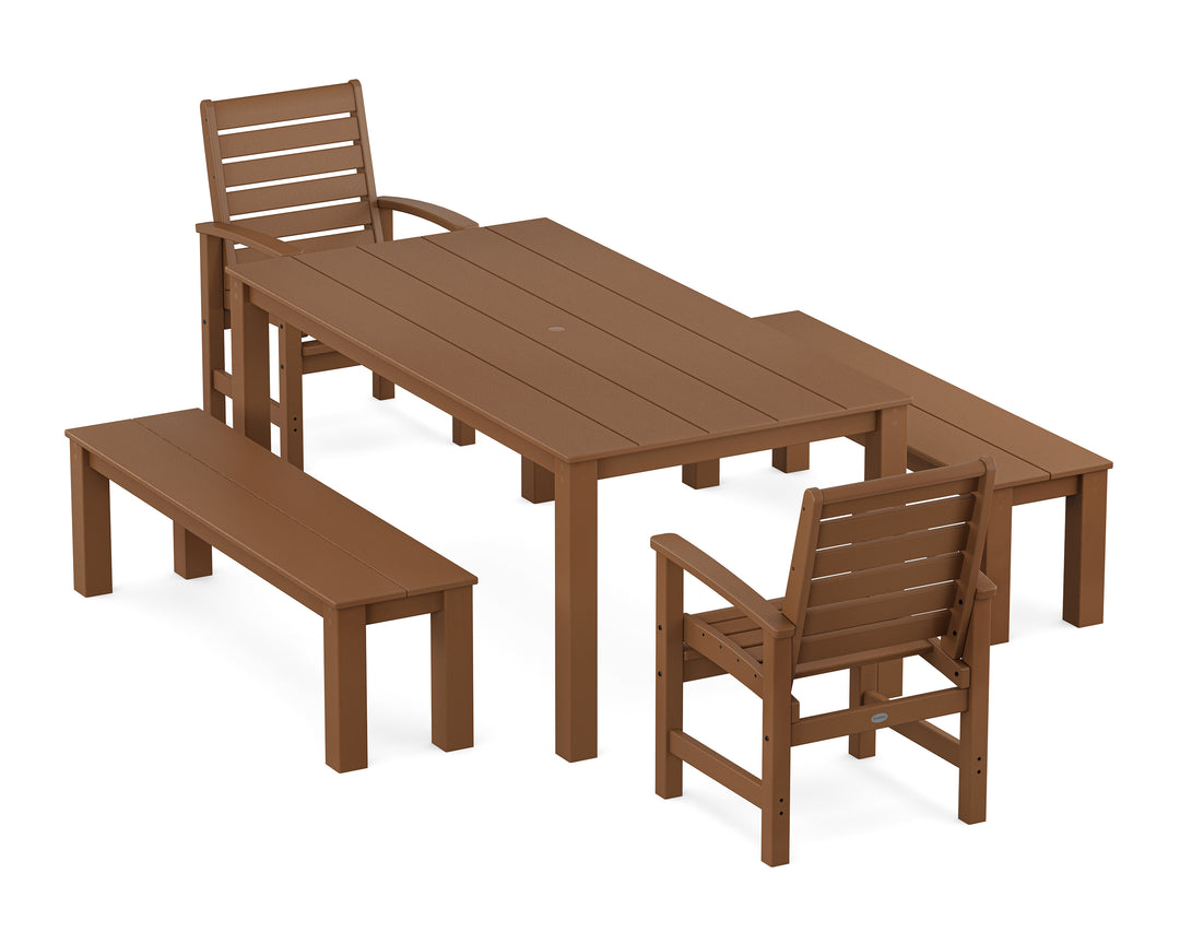 POLYWOOD® Signature 5-Piece Parsons Dining Set with Benches