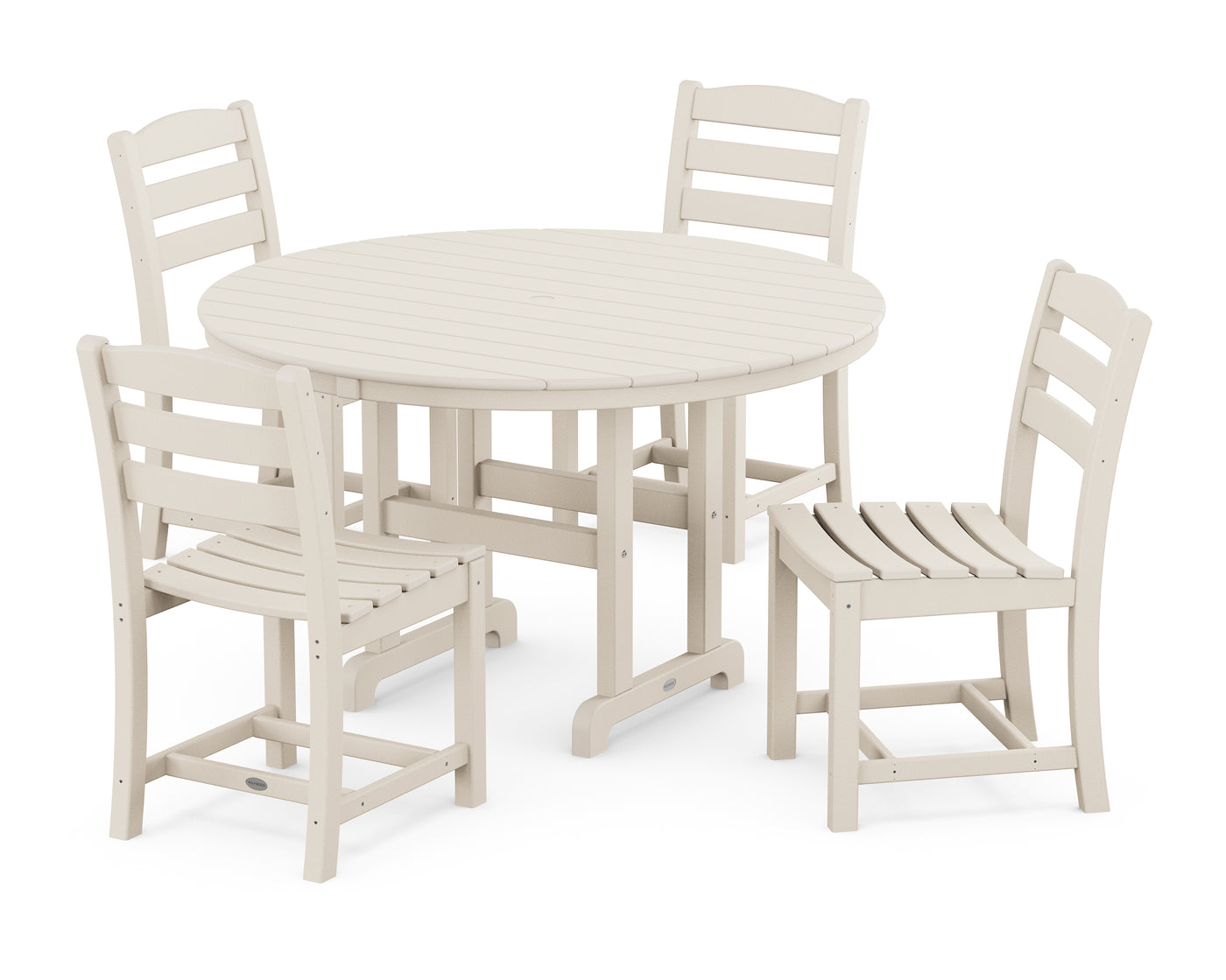 La Casa CafŽ Side Chair 5-Piece Round Farmhouse Dining Set