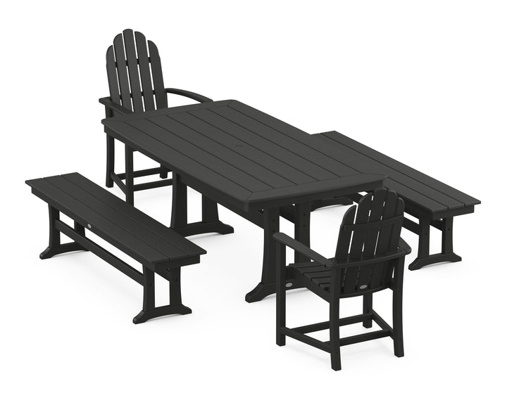 POLYWOOD® Classic Adirondack 5-Piece Dining Set with Trestle Legs