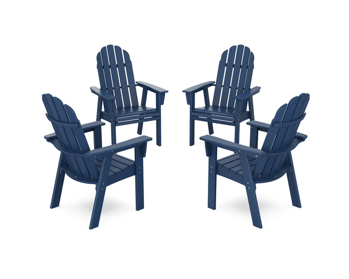 POLYWOOD® Vineyard 4-Piece Curveback Upright Adirondack Conversation Set