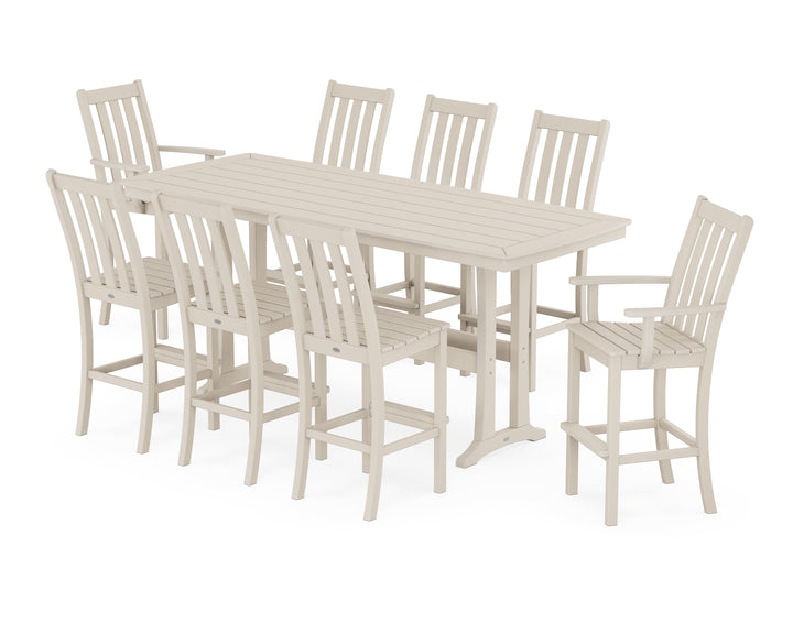 POLYWOOD® Vineyard 9-Piece Bar Set with Trestle Legs