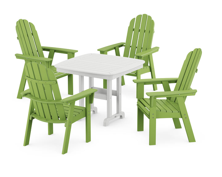 POLYWOOD® Vineyard Curveback Adirondack 5-Piece Dining Set