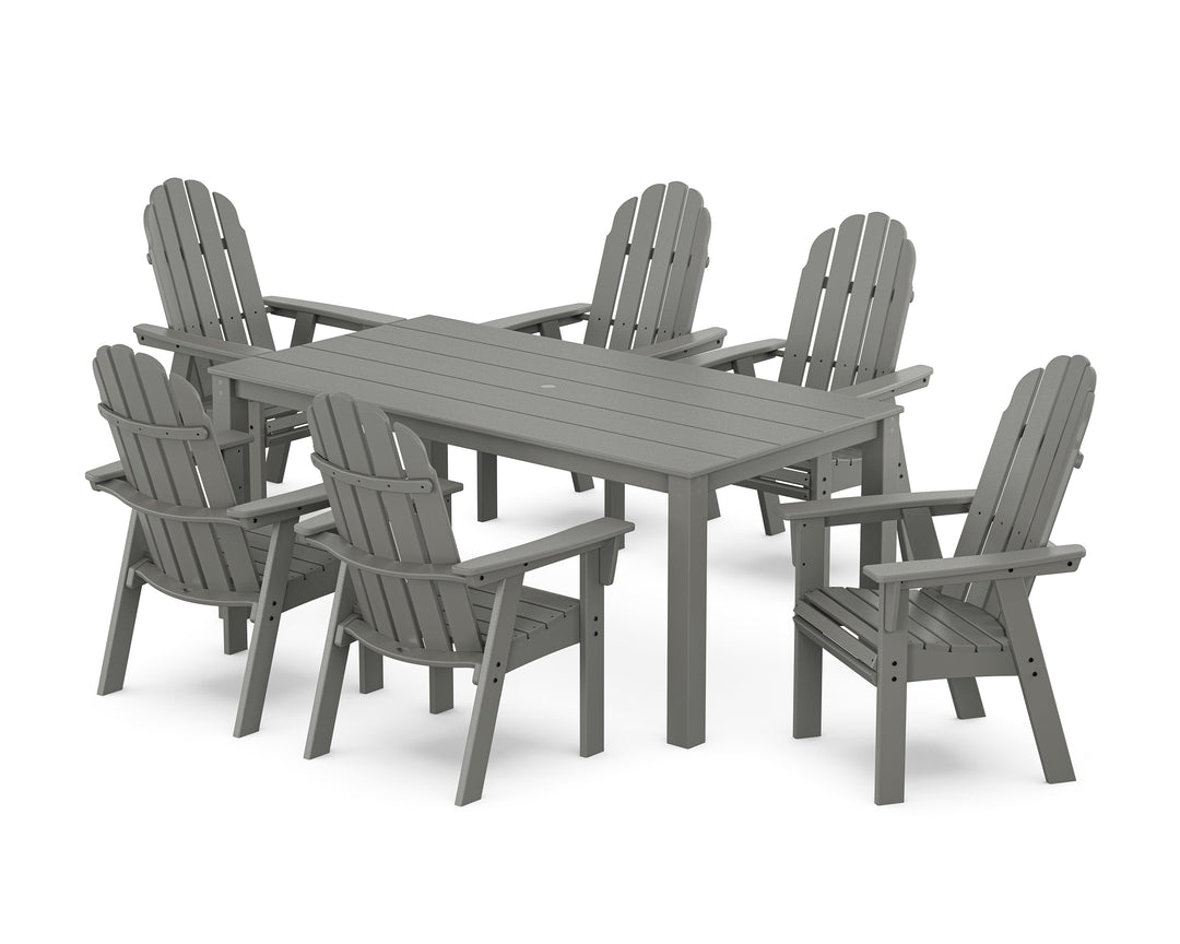 POLYWOOD® Vineyard Curveback Adirondack 7-Piece Parsons Dining Set