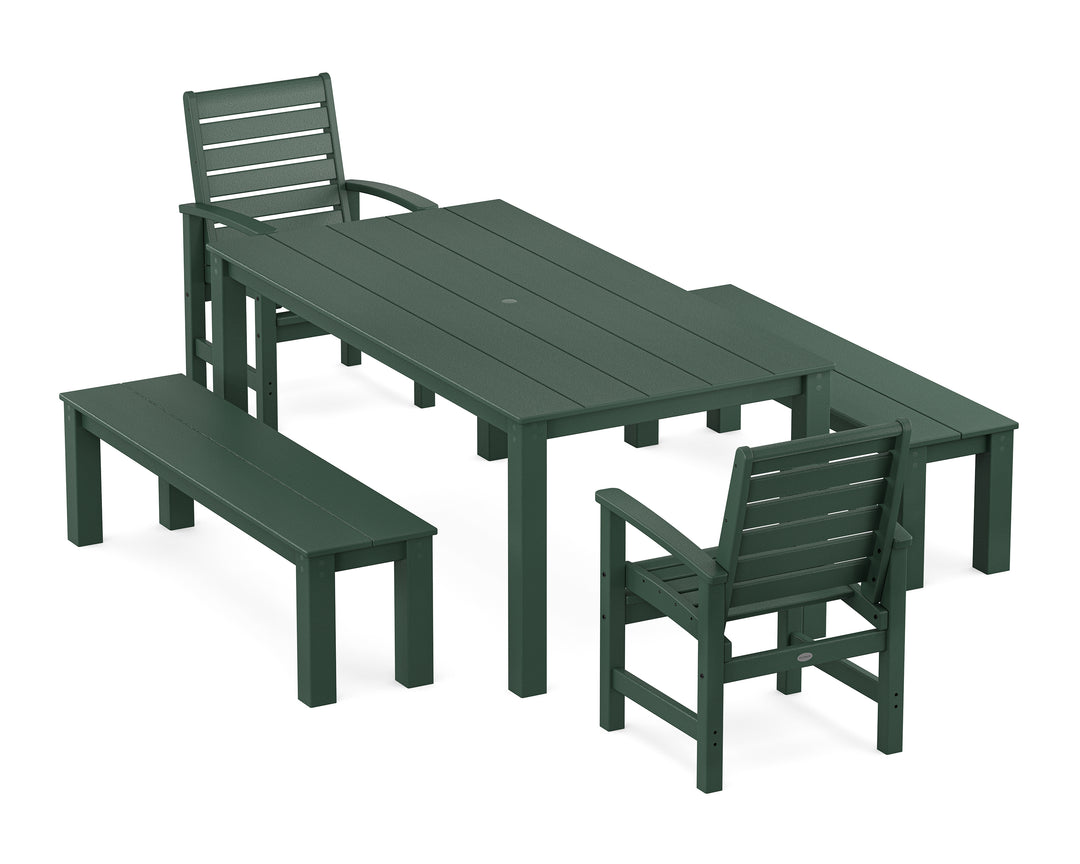 POLYWOOD® Signature 5-Piece Parsons Dining Set with Benches