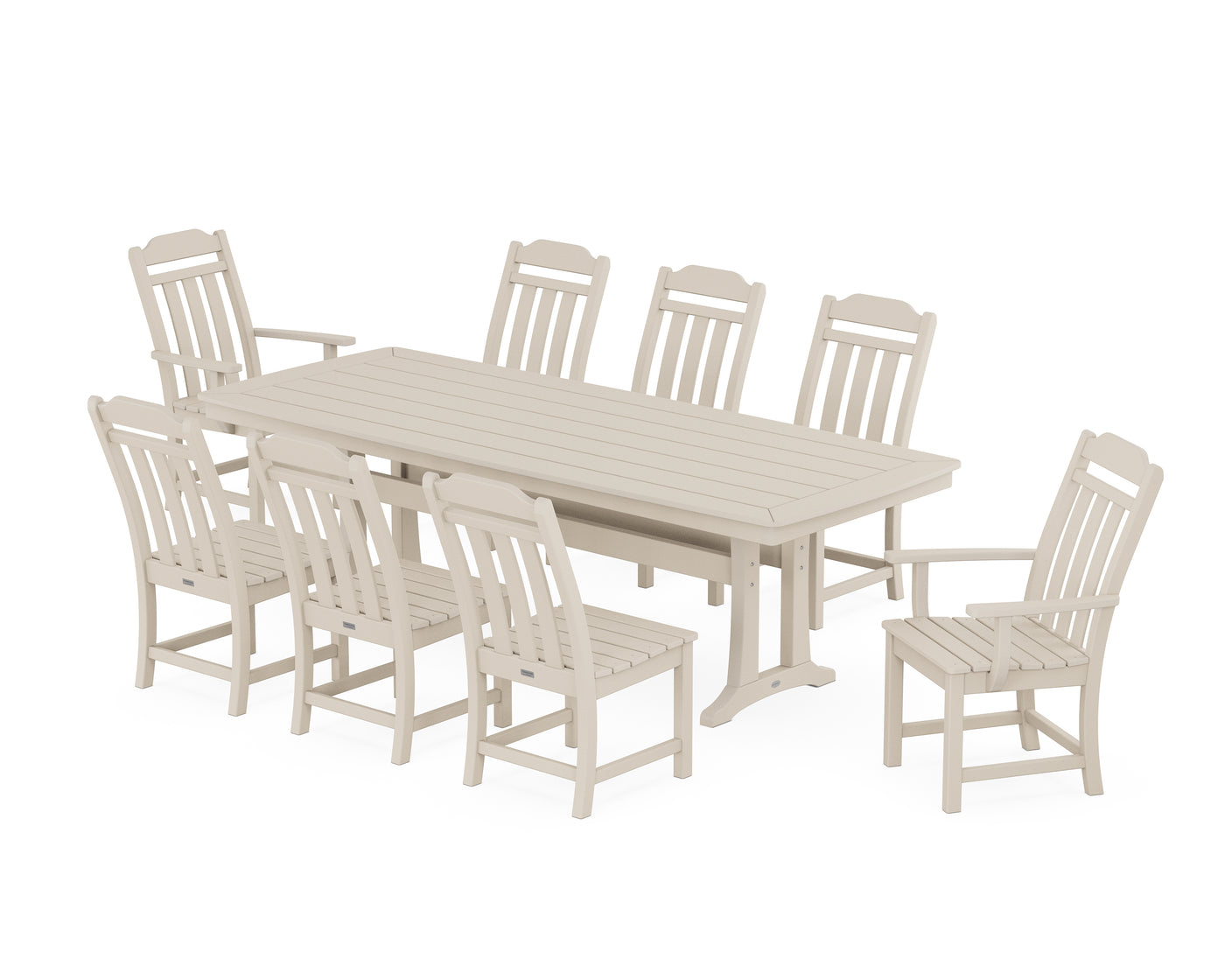 Cottage 9-Piece Dining Set with Trestle Legs