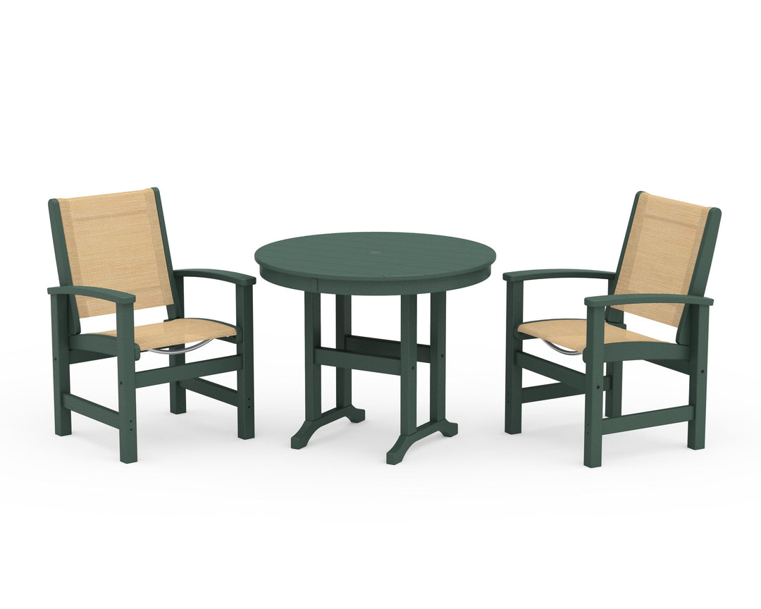 POLYWOOD® Coastal 3-Piece Round Dining Set