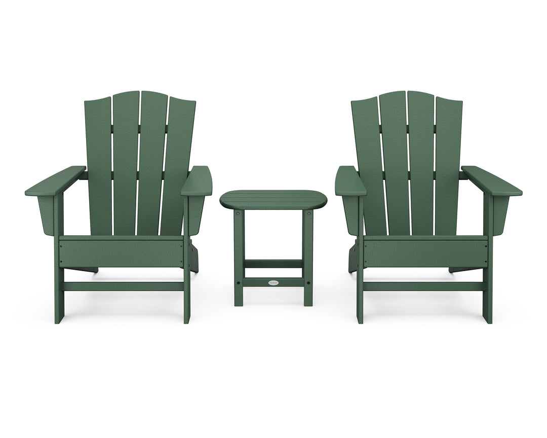 POLYWOOD® Wave 3-Piece Adirondack Chair Set with The Crest Chairs