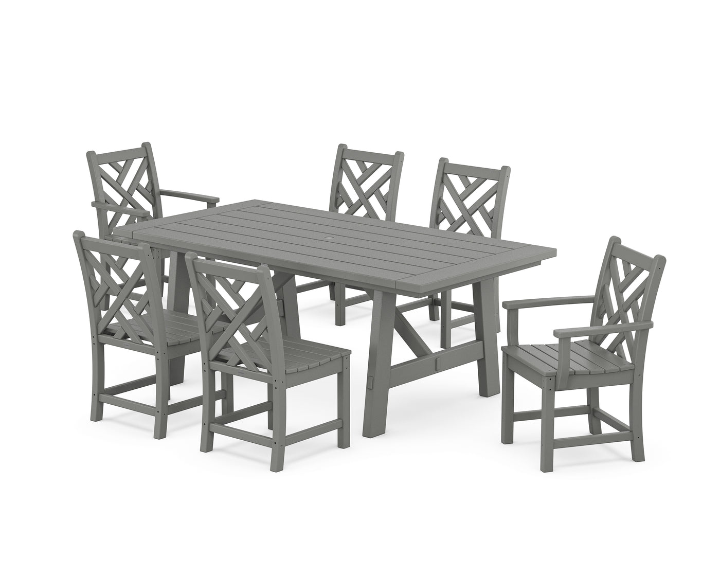 Chippendale 7-Piece Rustic Farmhouse Dining Set