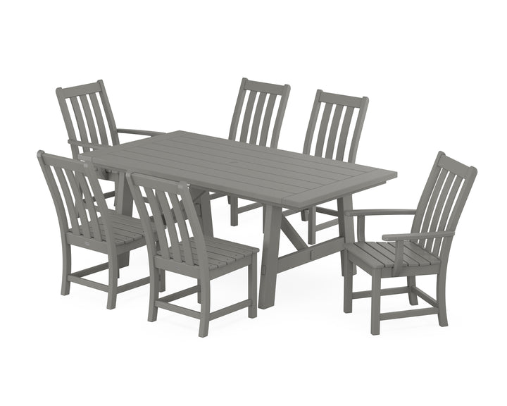 POLYWOOD® Vineyard 7-Piece Rustic Farmhouse Dining Set