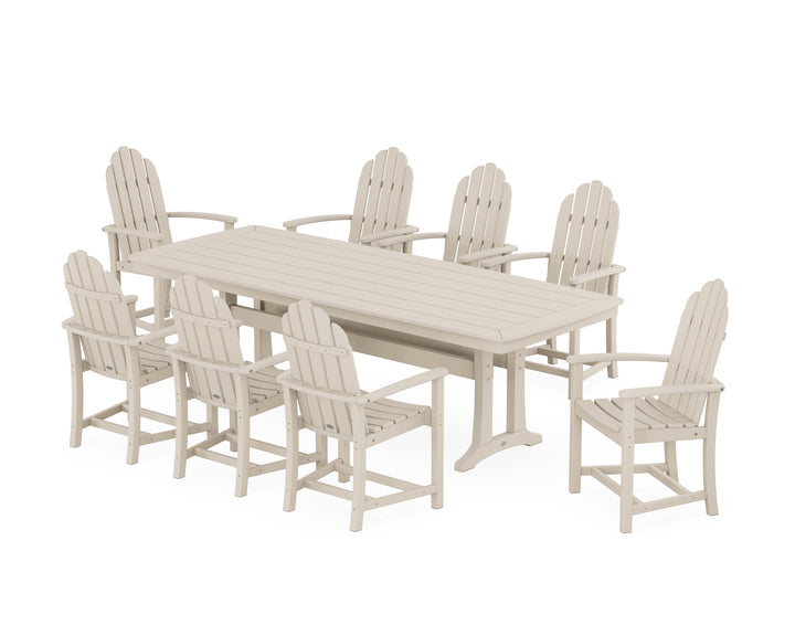 POLYWOOD® Classic Adirondack 9-Piece Dining Set with Trestle Legs