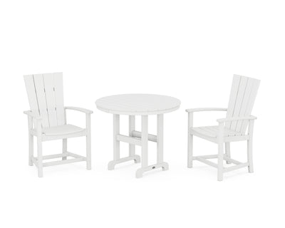 Quattro 3-Piece Round Farmhouse Dining Set