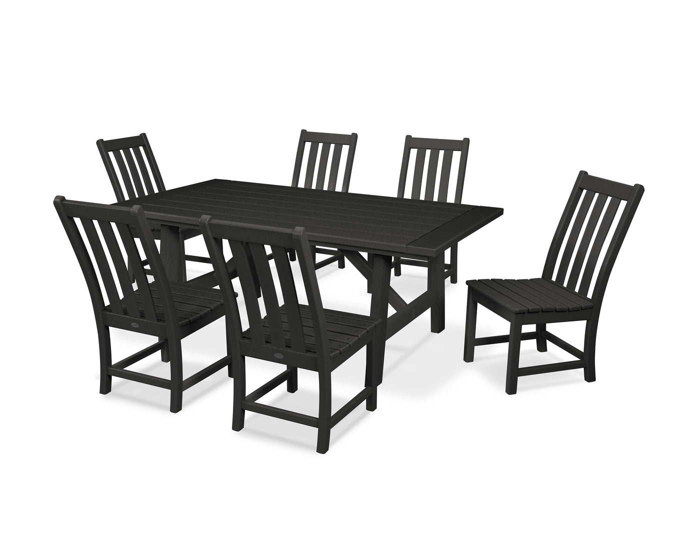 Vineyard 7-Piece Rustic Farmhouse Side Chair Dining Set