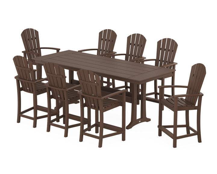 POLYWOOD® Palm Coast 9-Piece Farmhouse Counter Set with Trestle Legs