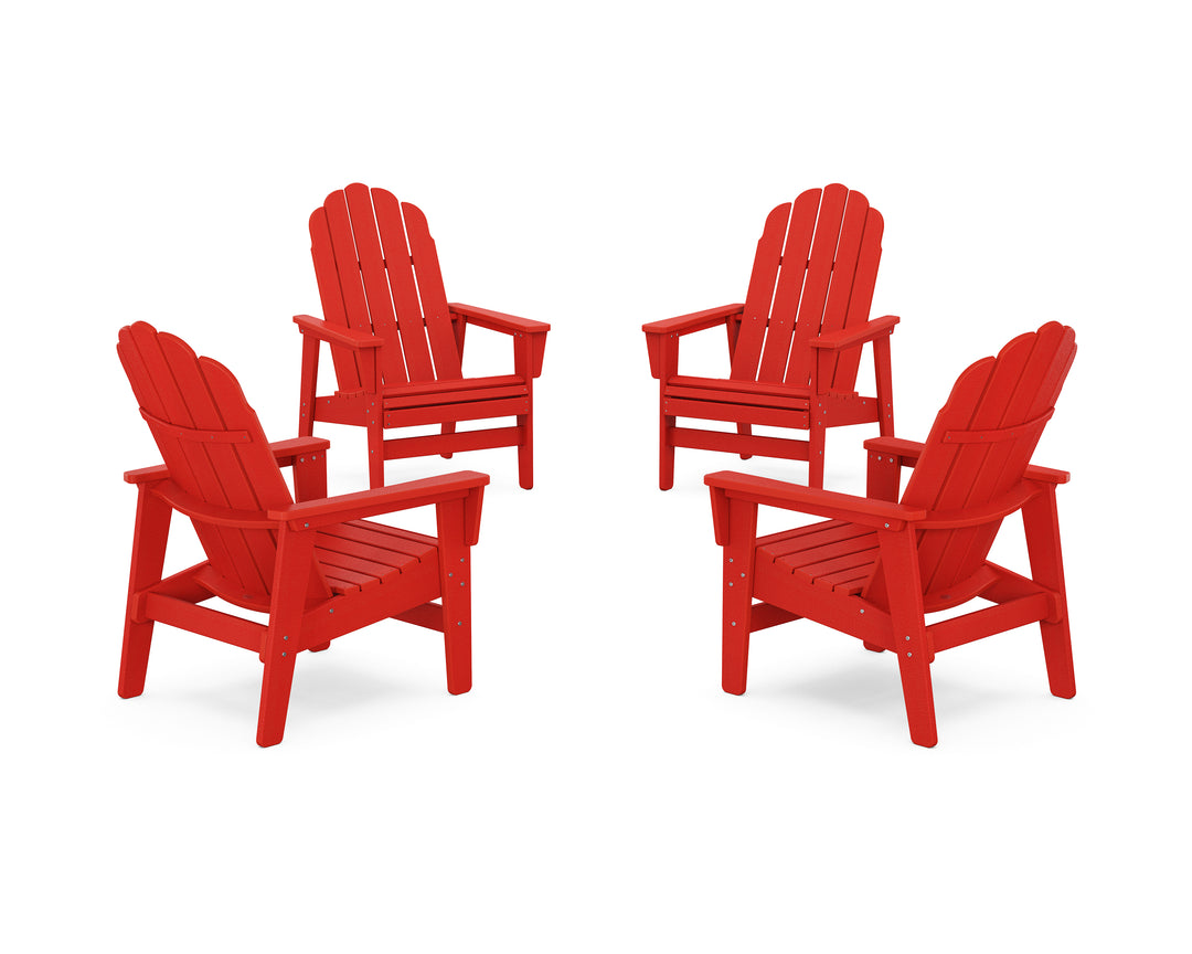 POLYWOOD® 4-Piece Vineyard Grand Upright Adirondack Chair Conversation Set