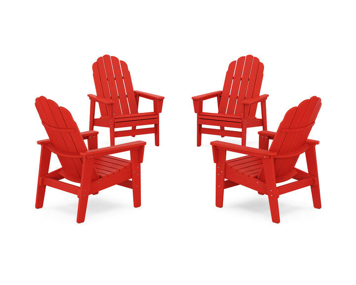 POLYWOOD® 4-Piece Vineyard Grand Upright Adirondack Chair Conversation Set