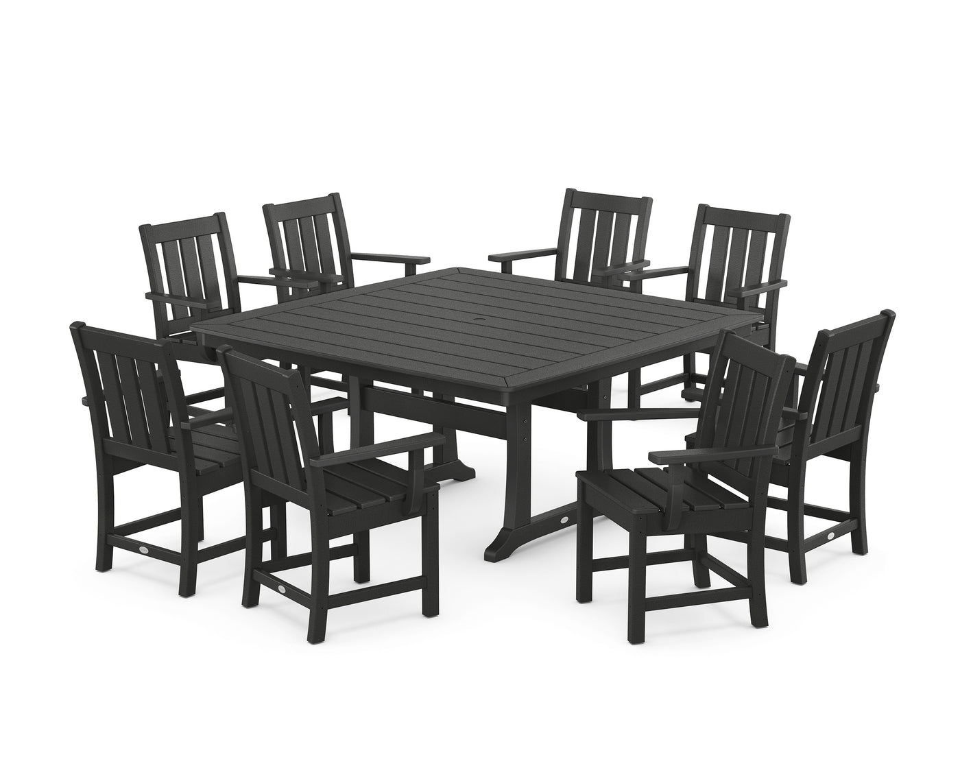 Oxford 9-Piece Square Dining Set with Trestle Legs