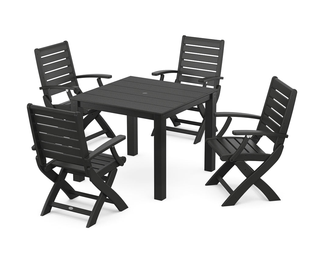 POLYWOOD® Signature Folding Chair 5-Piece Parsons Dining Set