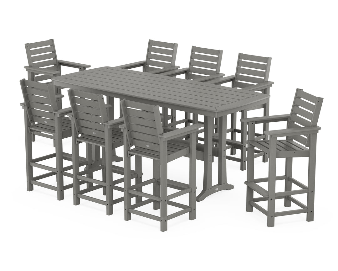 POLYWOOD® Captain 9-Piece Bar Set with Trestle Legs