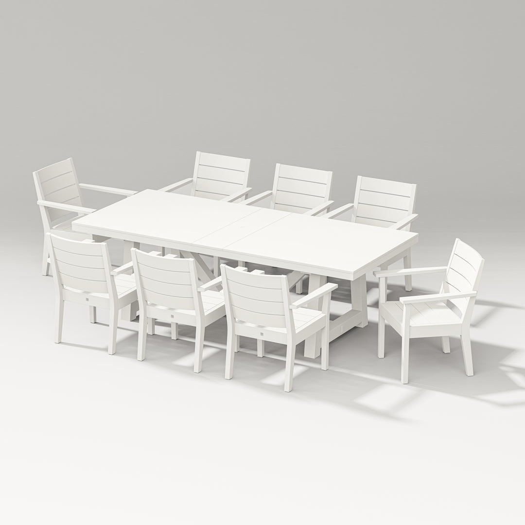 PW Designer Series Latitude 9-Piece A-Frame Table Dining Set