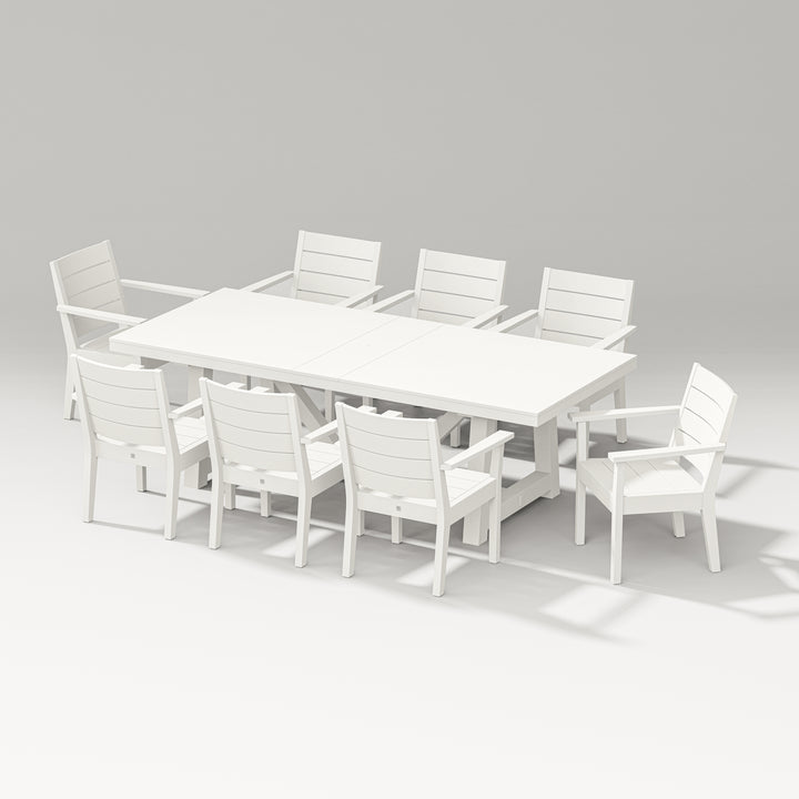 PW Designer Series Latitude 9-Piece A-Frame Table Dining Set