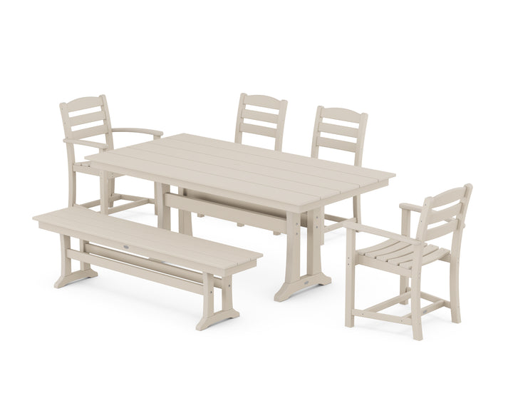 POLYWOOD® La Casa Cafe 6-Piece Farmhouse Dining Set With Trestle Legs