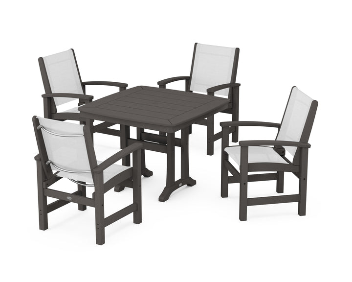 POLYWOOD® Coastal 5-Piece Dining Set with Trestle Legs