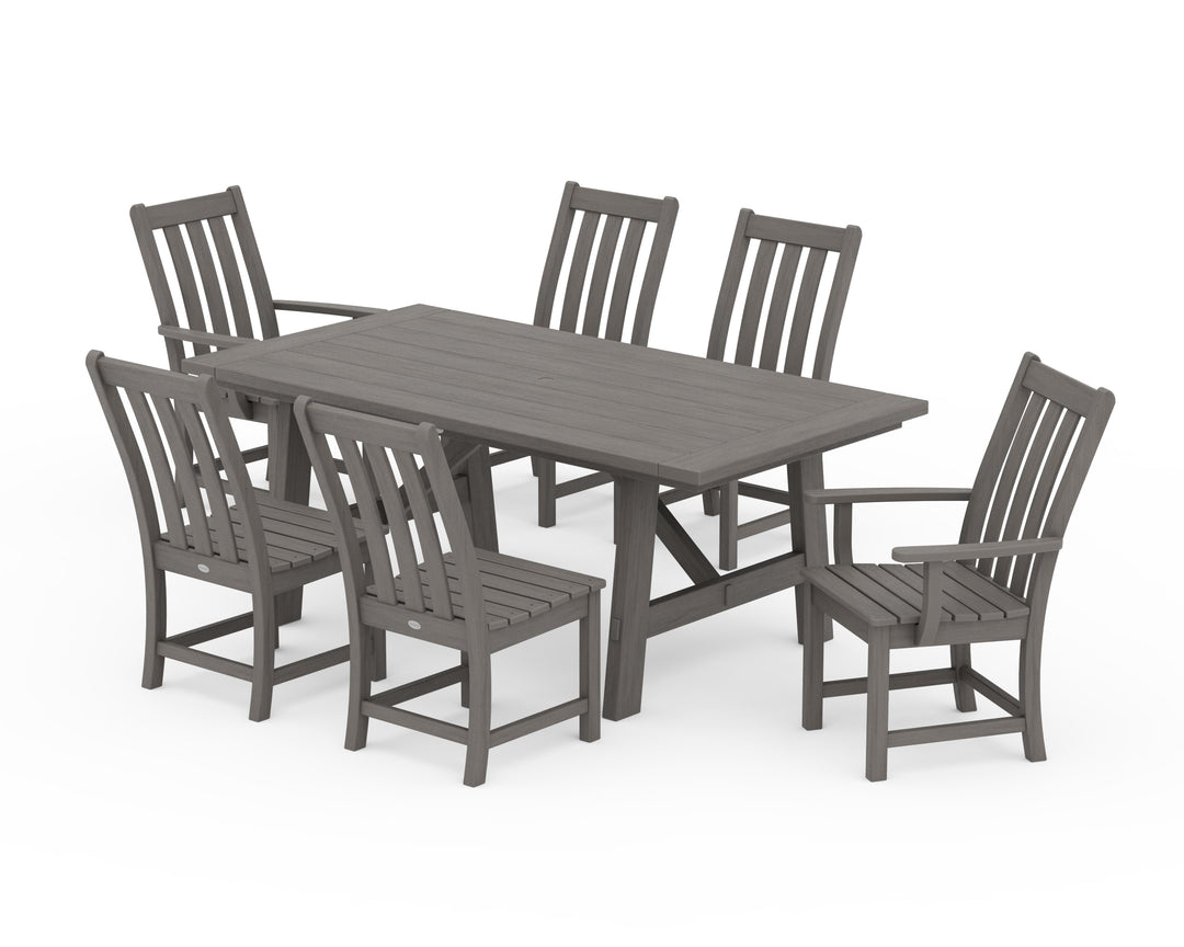 POLYWOOD® Vineyard 7-Piece Rustic Farmhouse Dining Set
