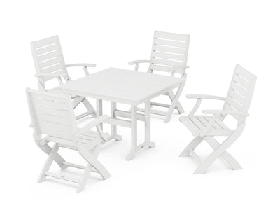 Signature Folding Chair 5-Piece Farmhouse Dining Set