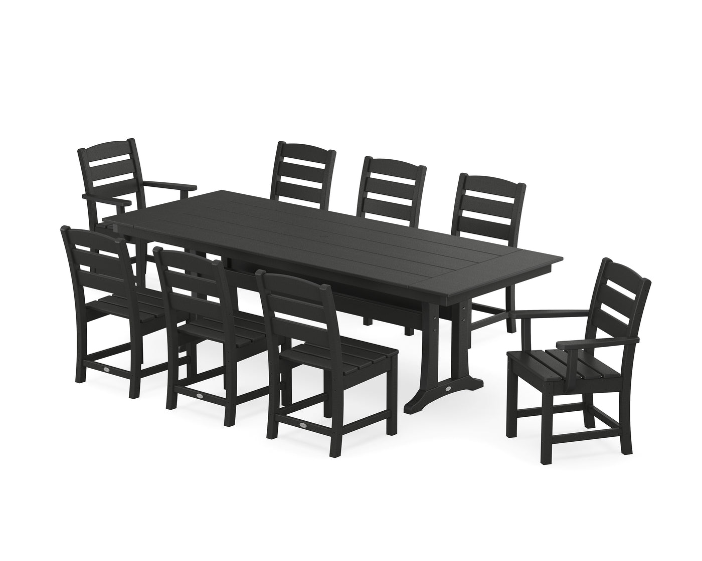 Lakeside 9-Piece Farmhouse Dining Set with Trestle Legs