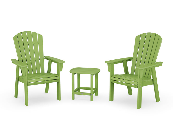 POLYWOOD® Nautical 3-Piece Curveback Upright Adirondack Chair Set
