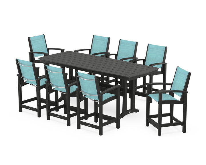 POLYWOOD® Coastal 9-Piece Counter Set with Trestle Legs