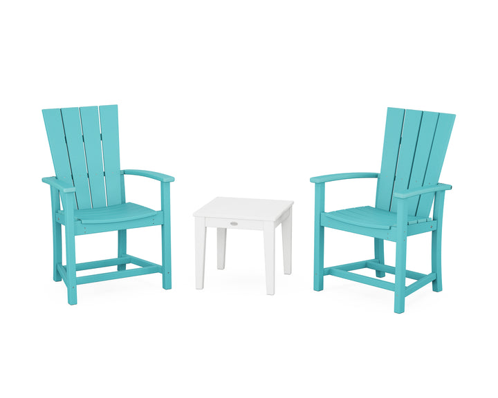 POLYWOOD® Quattro 3-Piece Upright Adirondack Chair Set