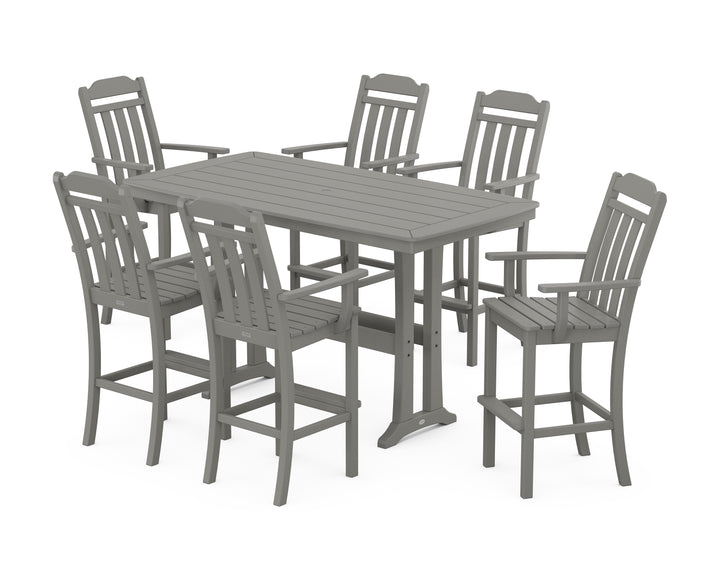 Country Living Cottage Arm Chair 7-Piece Bar Set with Trestle Legs