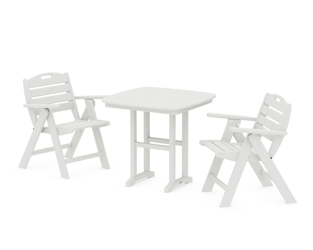 POLYWOOD® Nautical Folding Lowback Chair 3-Piece Dining Set