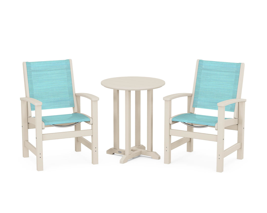 POLYWOOD® Coastal 3-Piece Round Bistro Dining Set