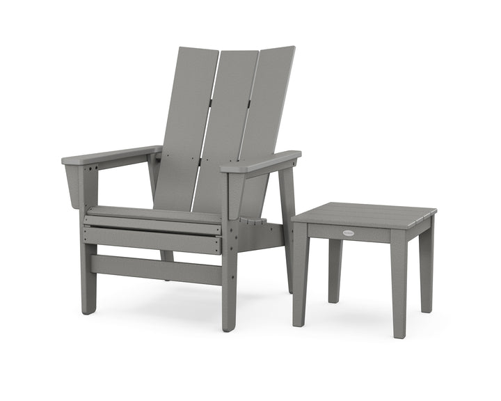 POLYWOOD® Modern Grand Upright Adirondack Chair with Side Table