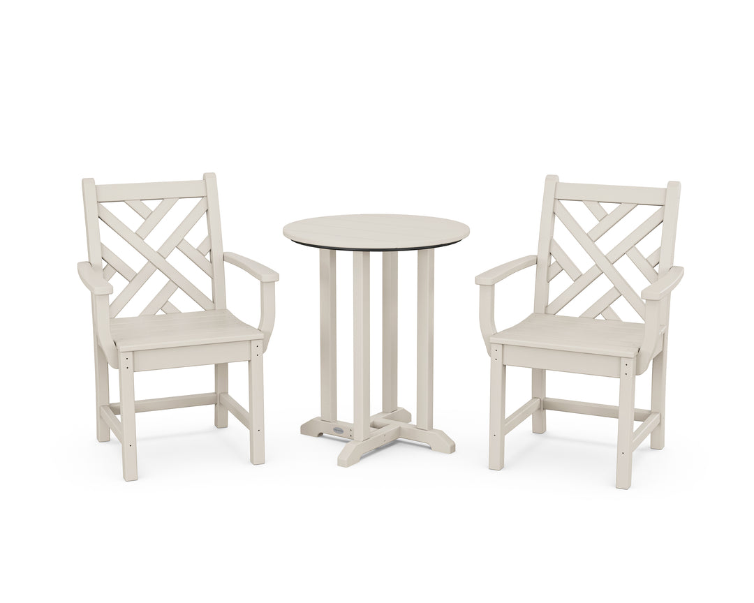 POLYWOOD® Chippendale 3-Piece Round Bistro Dining Set