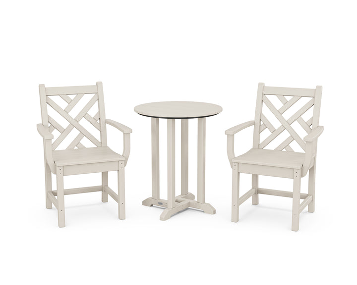 POLYWOOD® Chippendale 3-Piece Round Bistro Dining Set