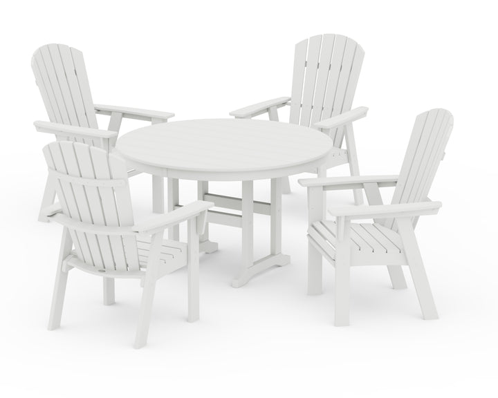 POLYWOOD® Nautical Adirondack 5-Piece Round Farmhouse Dining Set