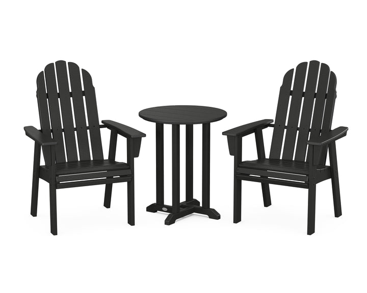 POLYWOOD® Vineyard Adirondack 3-Piece Round Bistro Dining Set