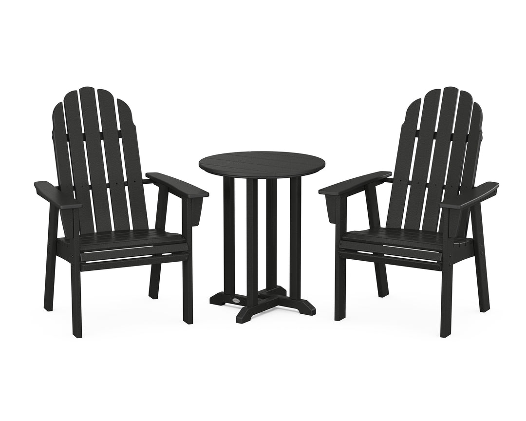 POLYWOOD® Vineyard Adirondack 3-Piece Round Bistro Dining Set