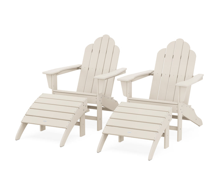 POLYWOOD® Long Island Adirondack Chair 4-Piece Set with Ottomans