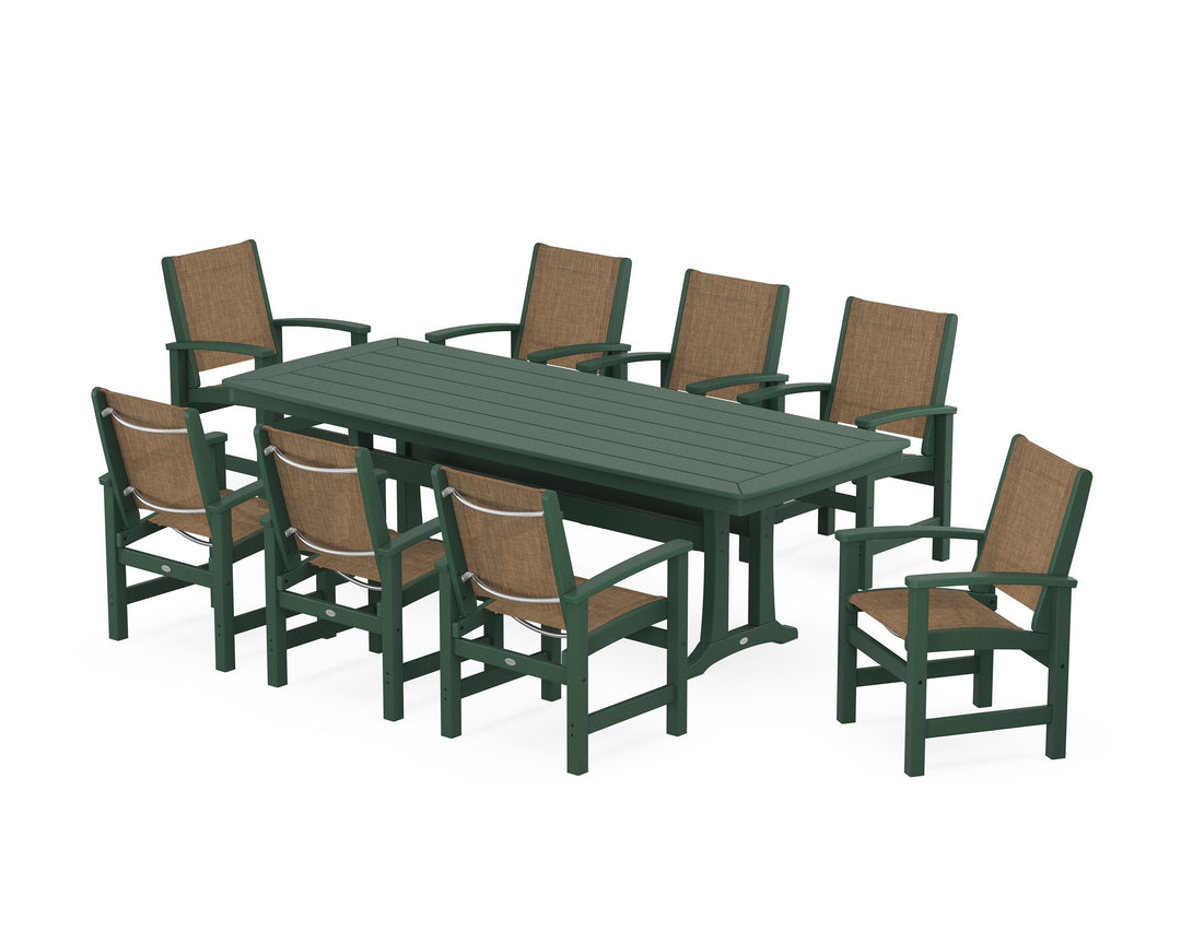 POLYWOOD® Coastal 9-Piece Dining Set with Trestle Legs