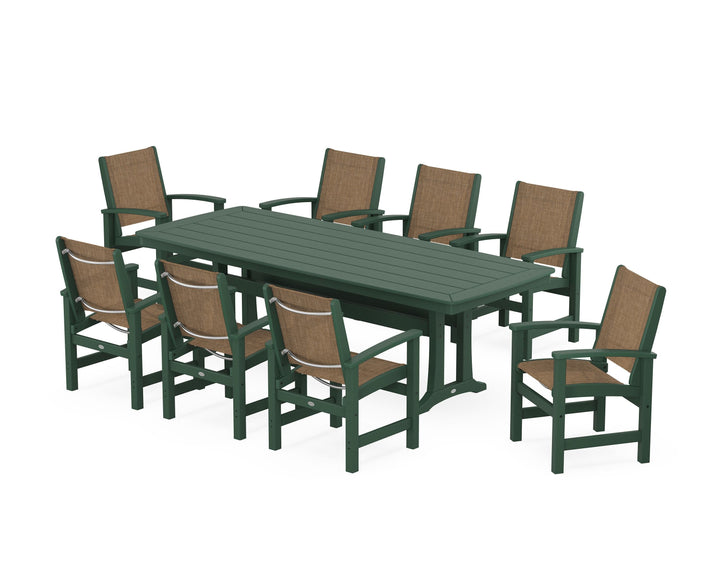 POLYWOOD® Coastal 9-Piece Dining Set with Trestle Legs