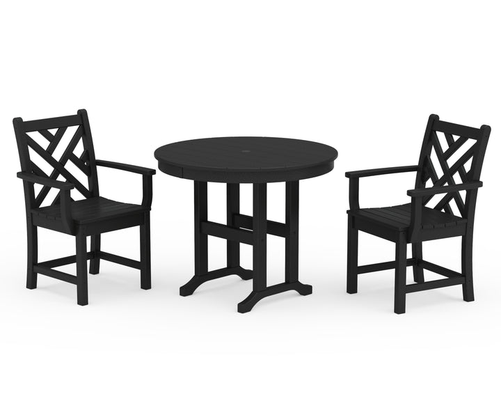 POLYWOOD® Chippendale 3-Piece Round Dining Set