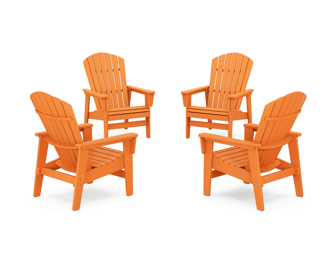 POLYWOOD® 4-Piece Nautical Grand Upright Adirondack Chair Conversation Set