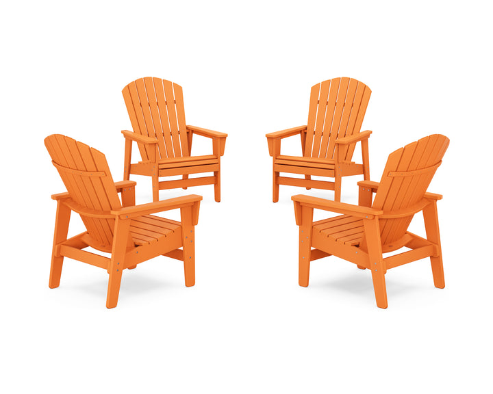 POLYWOOD® 4-Piece Nautical Grand Upright Adirondack Chair Conversation Set